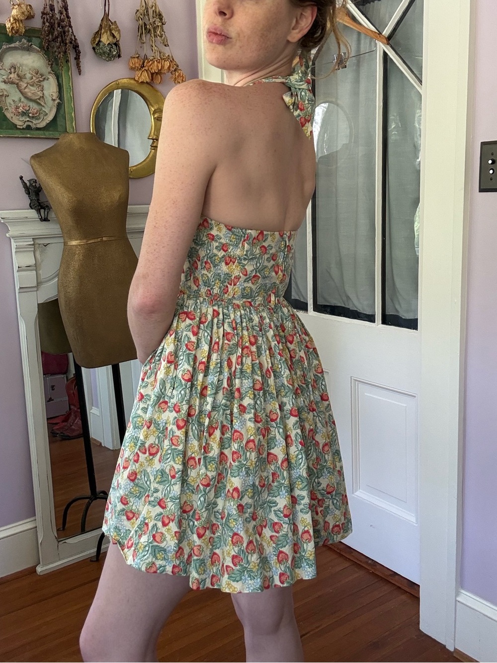 Hearts and Found Strawberry Print Halter Dress - Picture 7 of 7